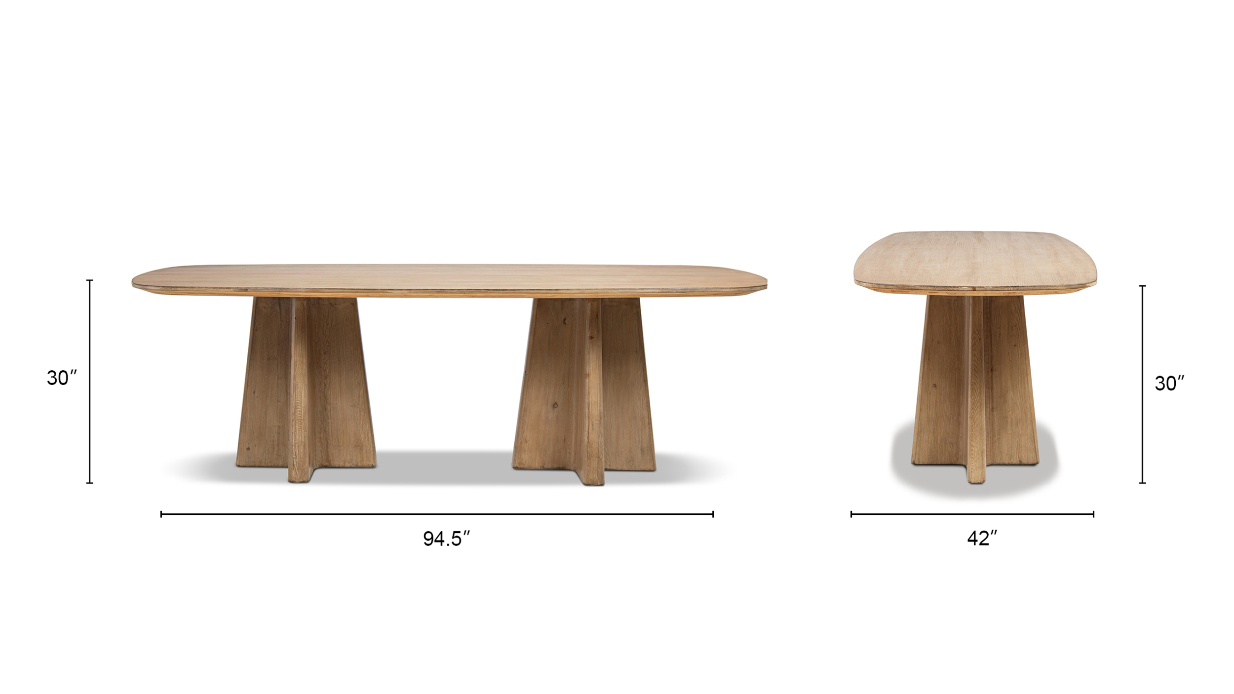 Clarence Reclaimed Pine Wood 8-Seater Dining Table, Antique Natural Brown Clarence Reclaimed Pine Wood 8-Seater Dining Table, Antique Natural Brown