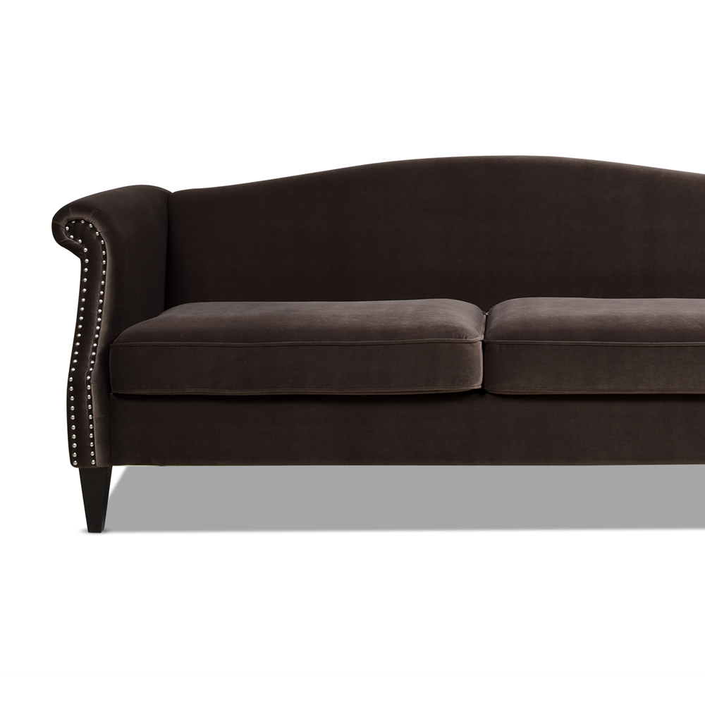 Georgia 81 Cane Rattan Tuxedo Sofa, Deep Brown - Jennifer Taylor Home