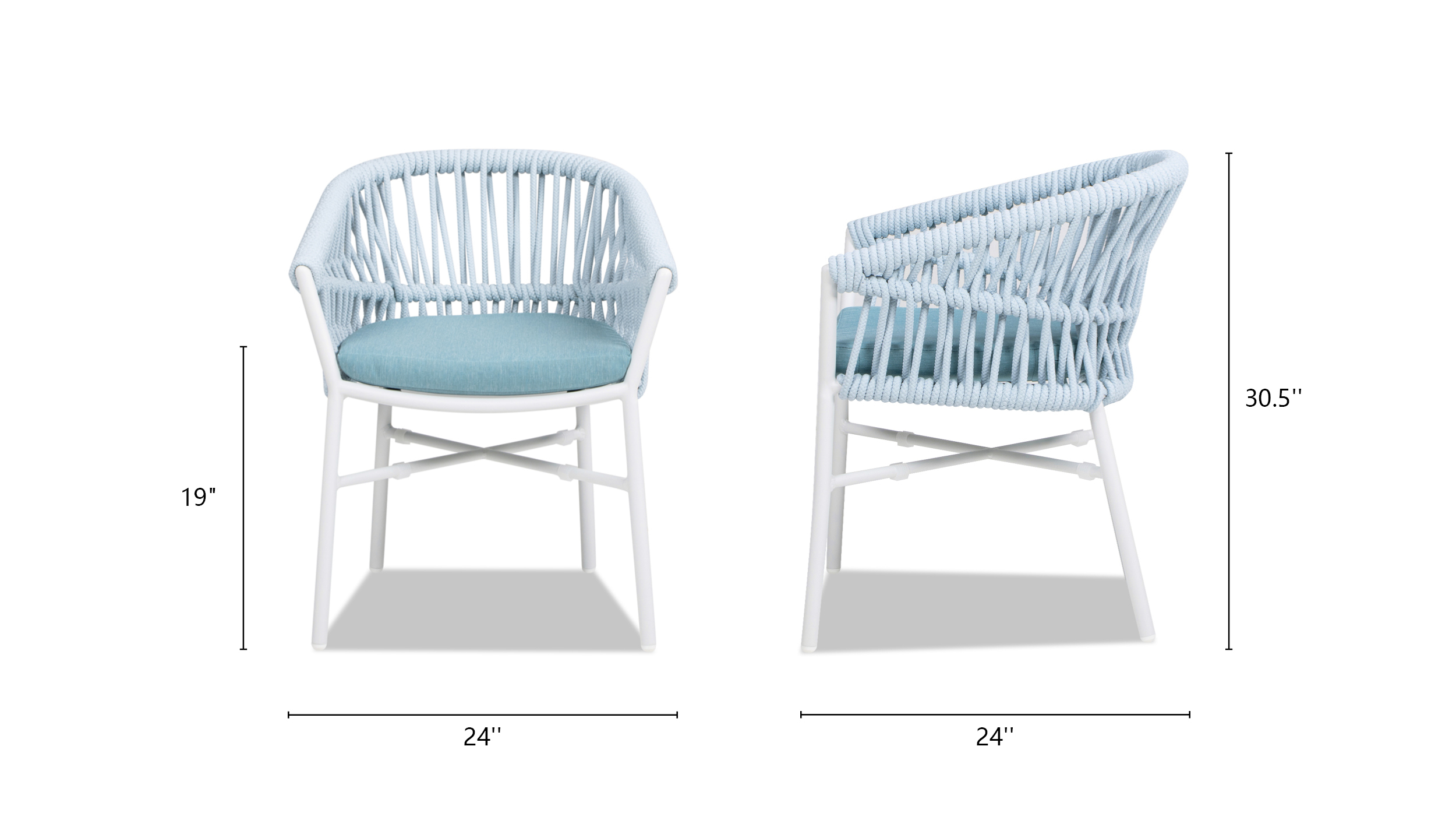 Maiden Set of 2 Patio Counter Stool, Sky Blue