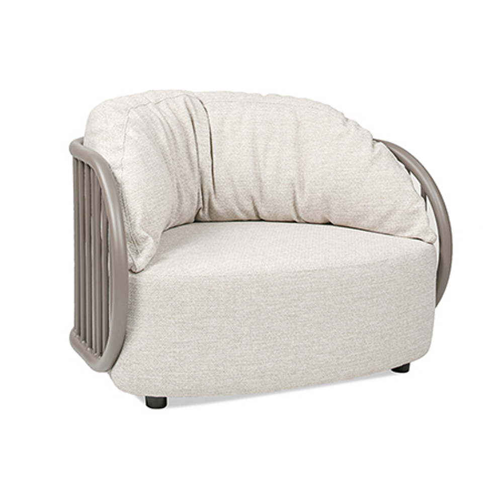 Harper Barrel Upholstered Patio Deep Seating Armchair, Oat Beige
