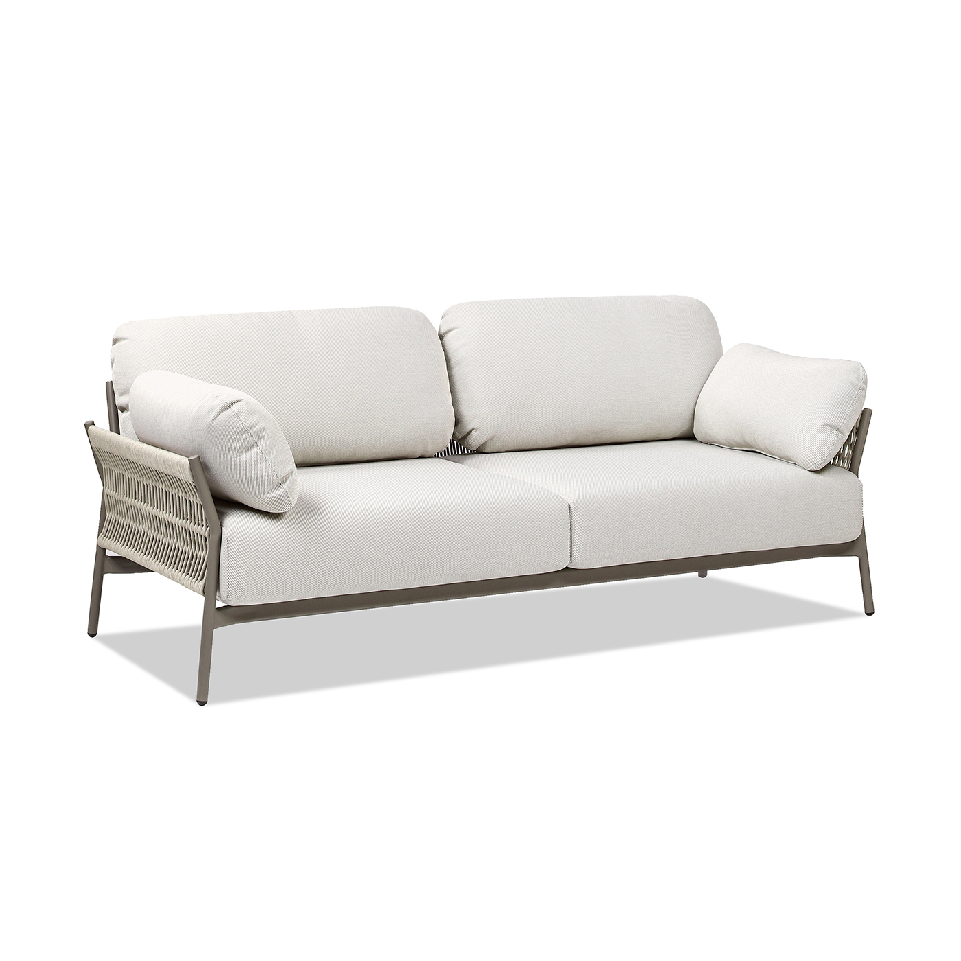 Jasper Upholstered Patio Deep Seating Sofa, Wheat Beige