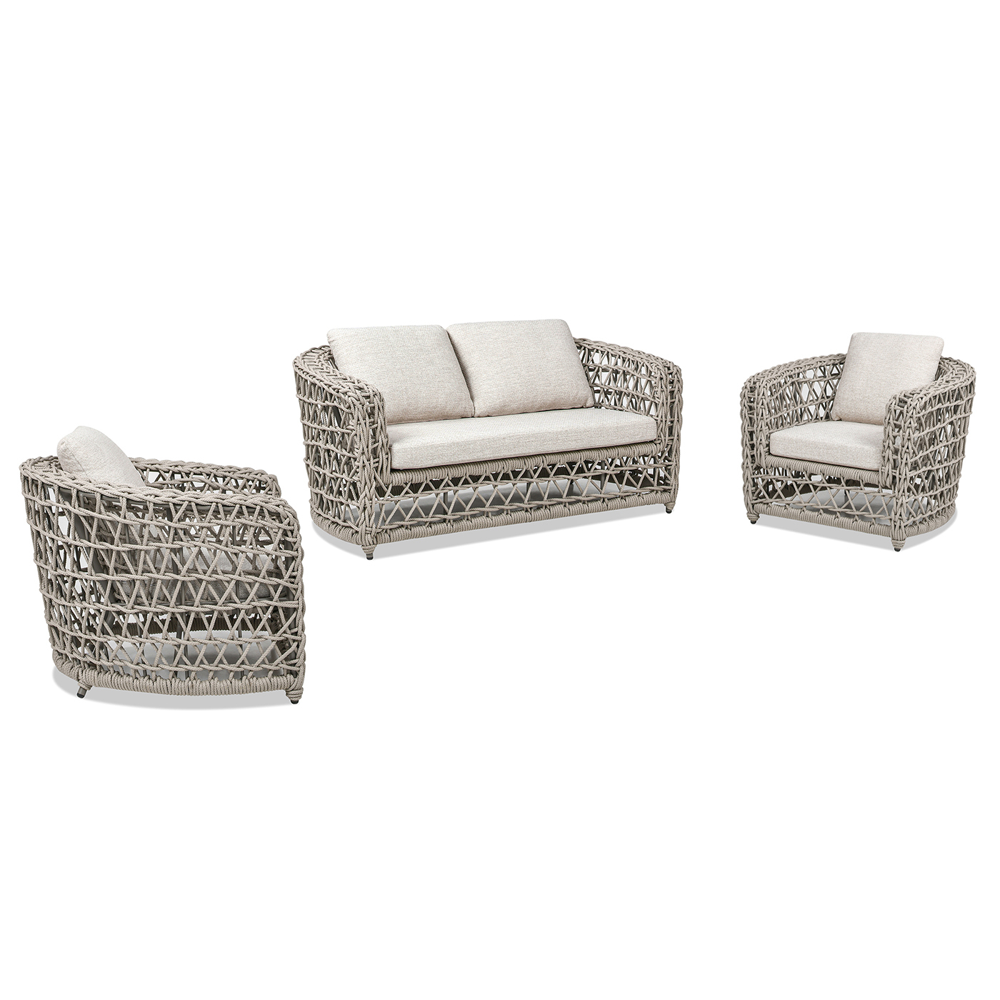 Everly 3pc Woven Frame Barrel Deep Seating Patio