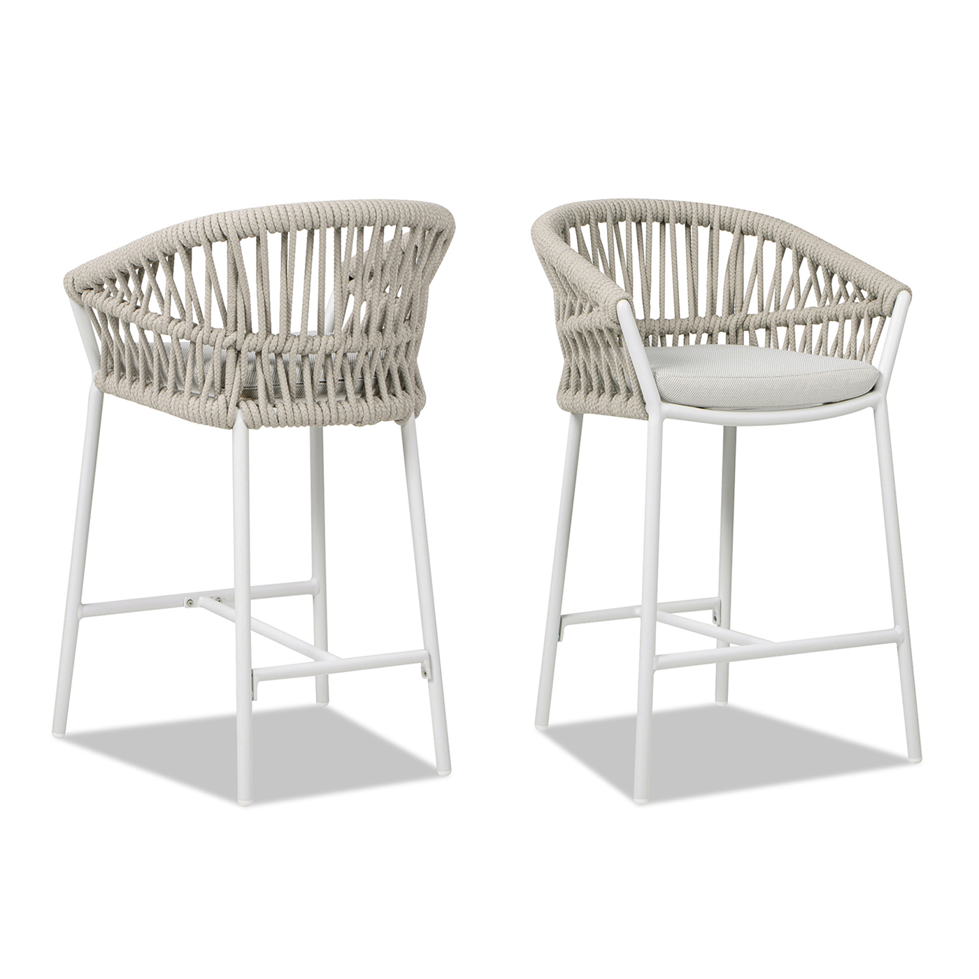 Maiden Set of 2 Patio Counter Stool, Wheat Beige