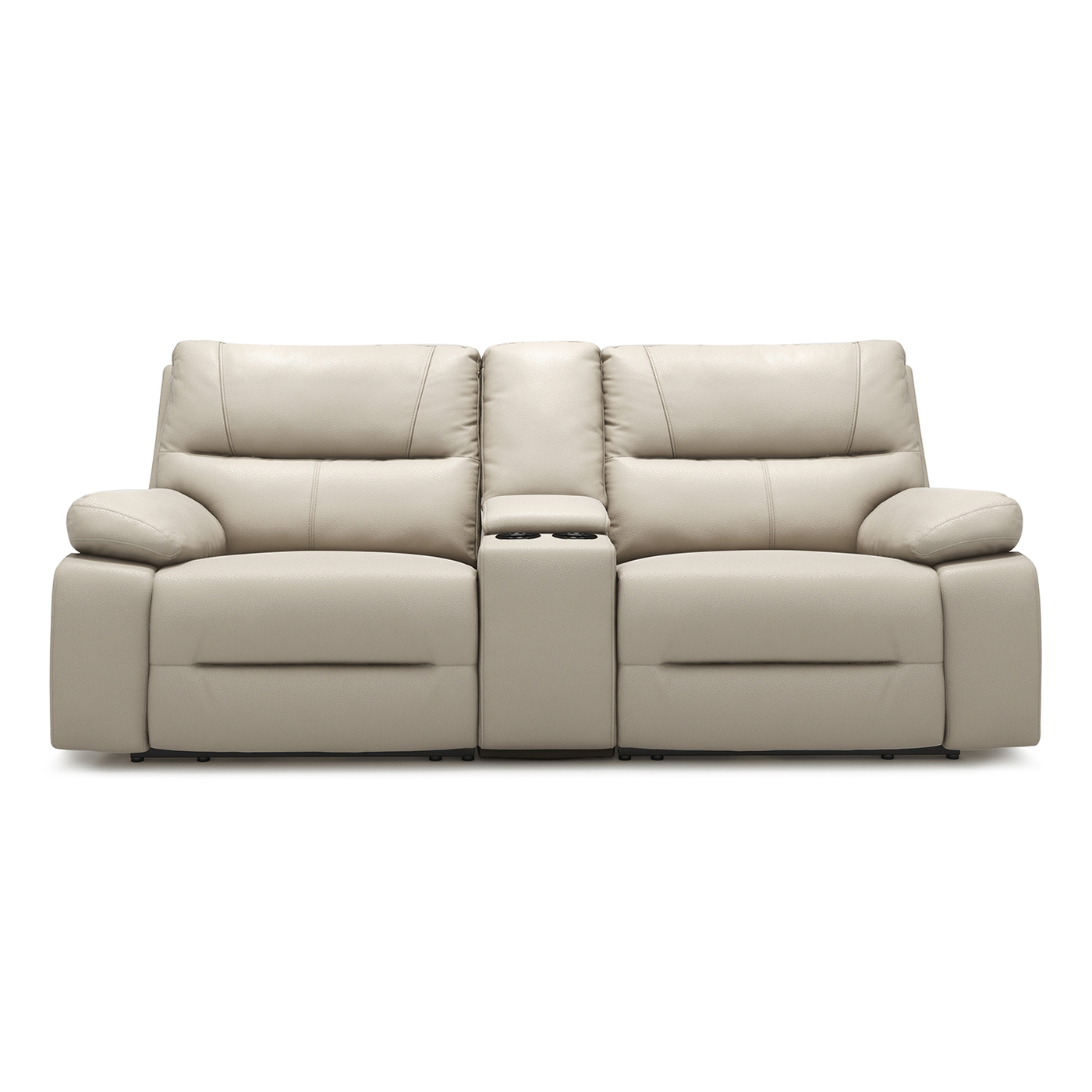 Malibu Modern Power Motion 3-Piece Reclining Loveseat Sofa with Cup Holders, Cream Taupe Beige