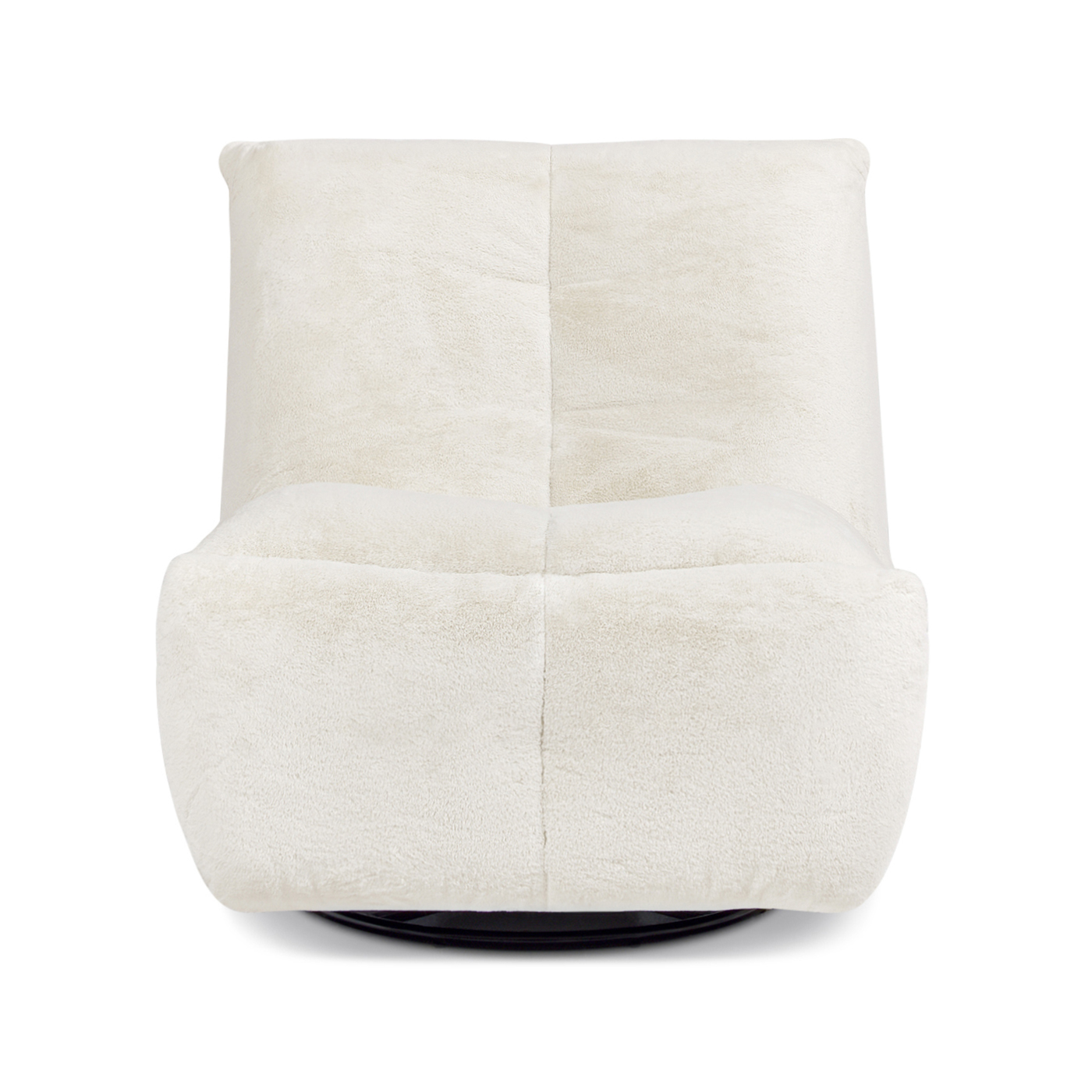 Rearden Swivel Glider Manual Recliner Armless Lounge Chair, Pearl White