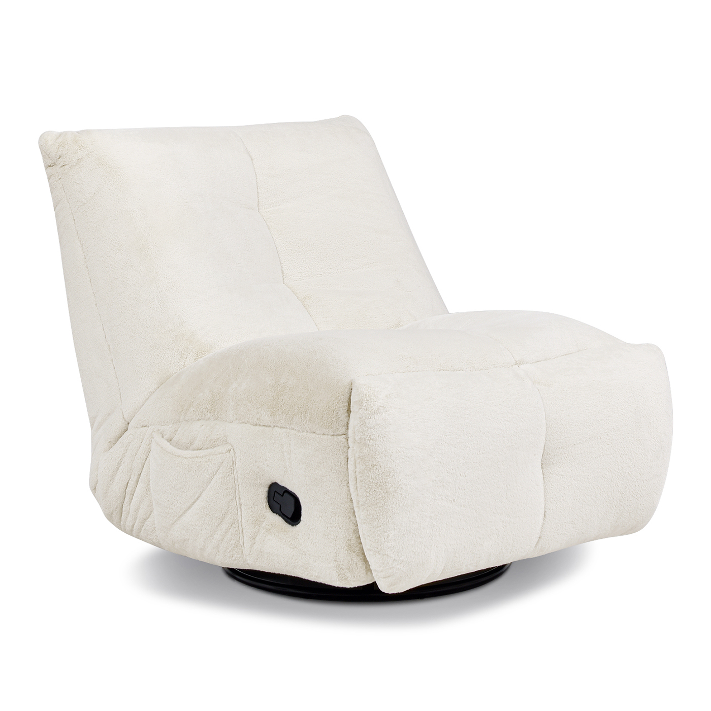 Rearden Swivel Glider Manual Recliner Armless Lounge Chair, Pearl White