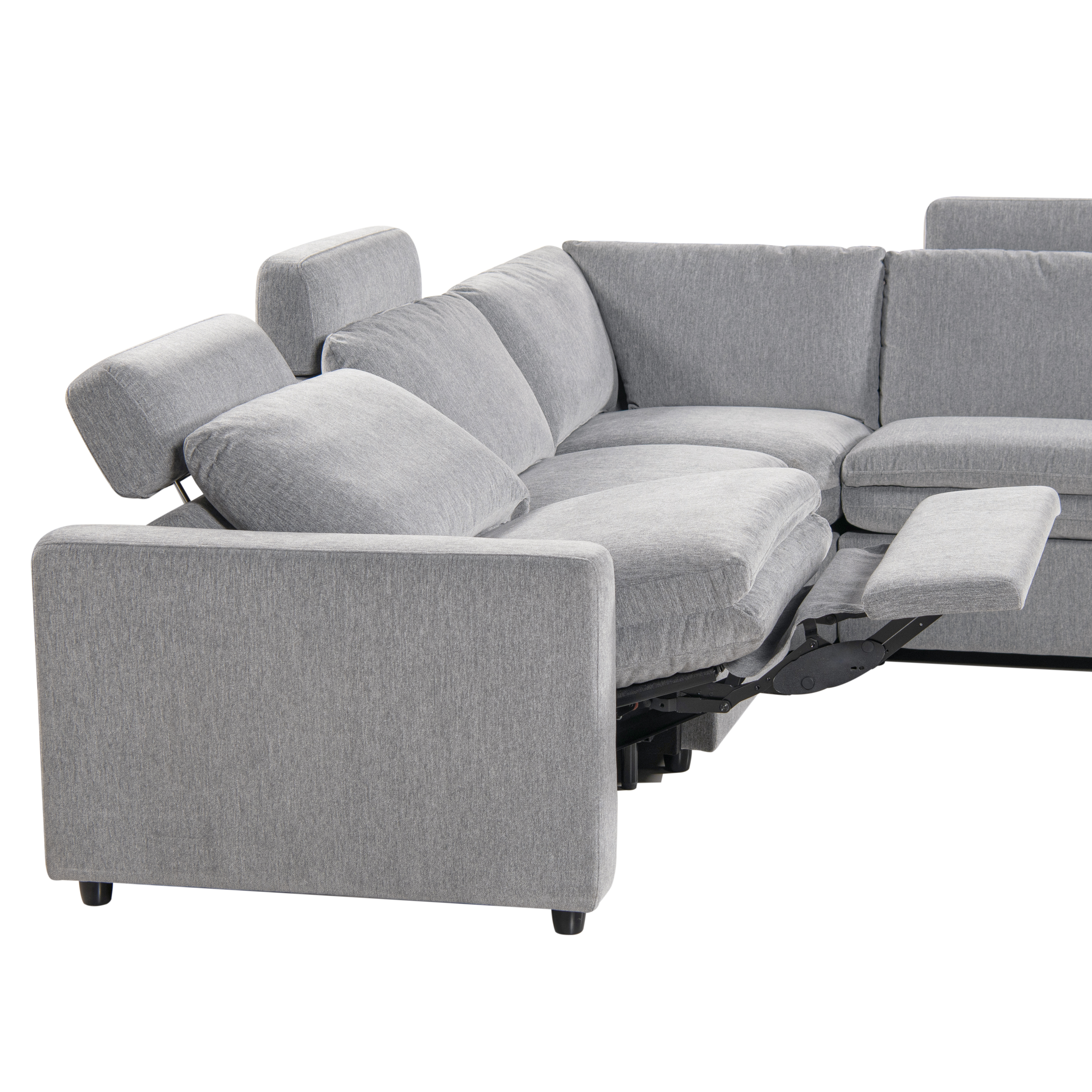 Malibu Modern Power Motion 6-Piece Reclining Corner Sectional with Cup Holders