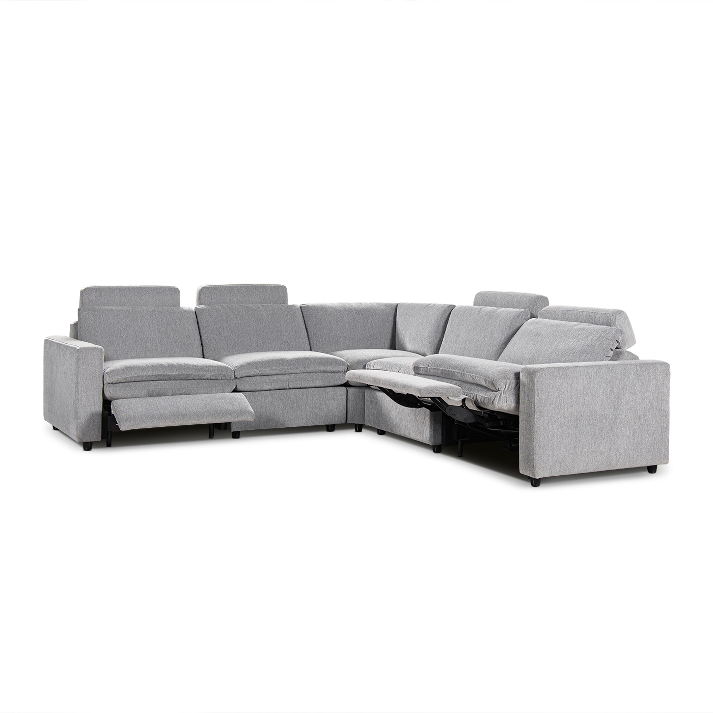 Malibu Modern Power Motion 6-Piece Reclining Corner Sectional with Cup Holders