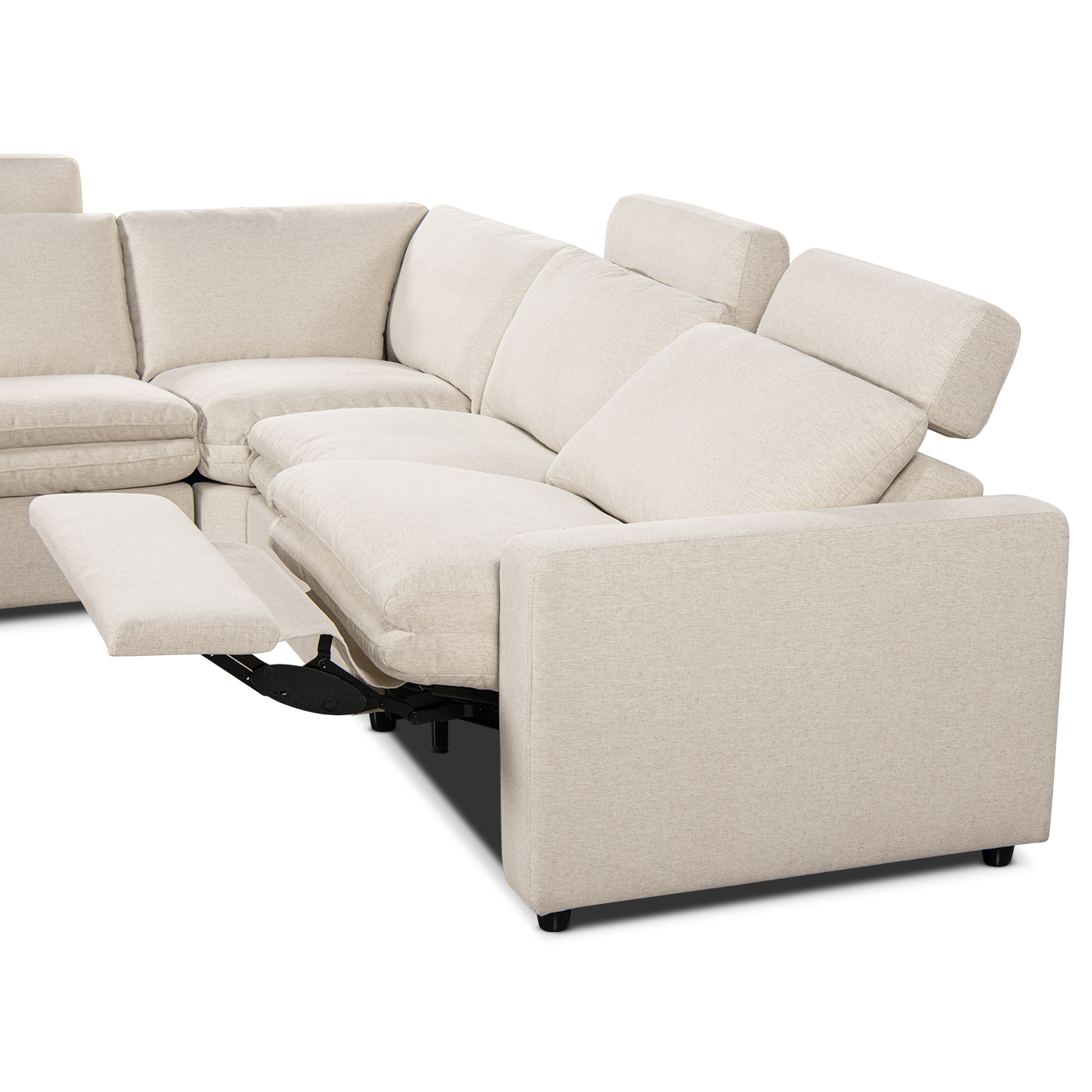 Malibu Modern Power Motion 6-Piece Reclining Corner Sectional with Cup Holders