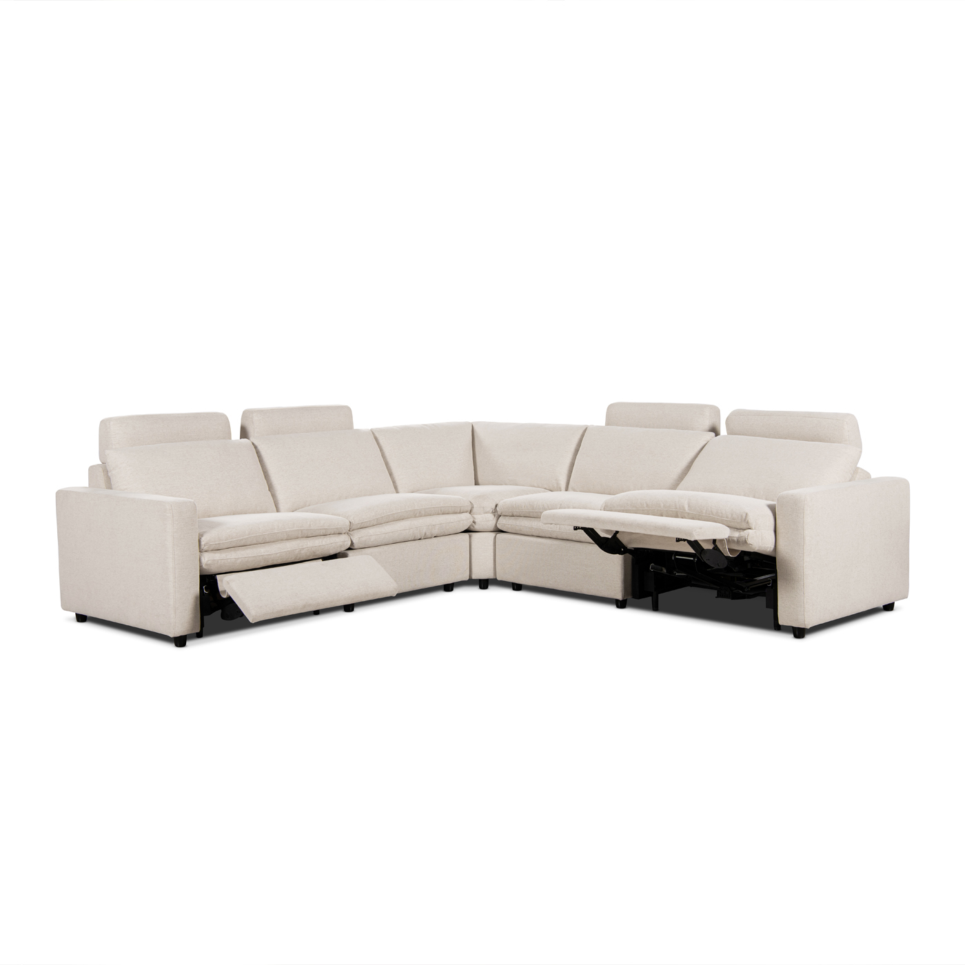 Malibu Modern Power Motion 6-Piece Reclining Corner Sectional with Cup Holders