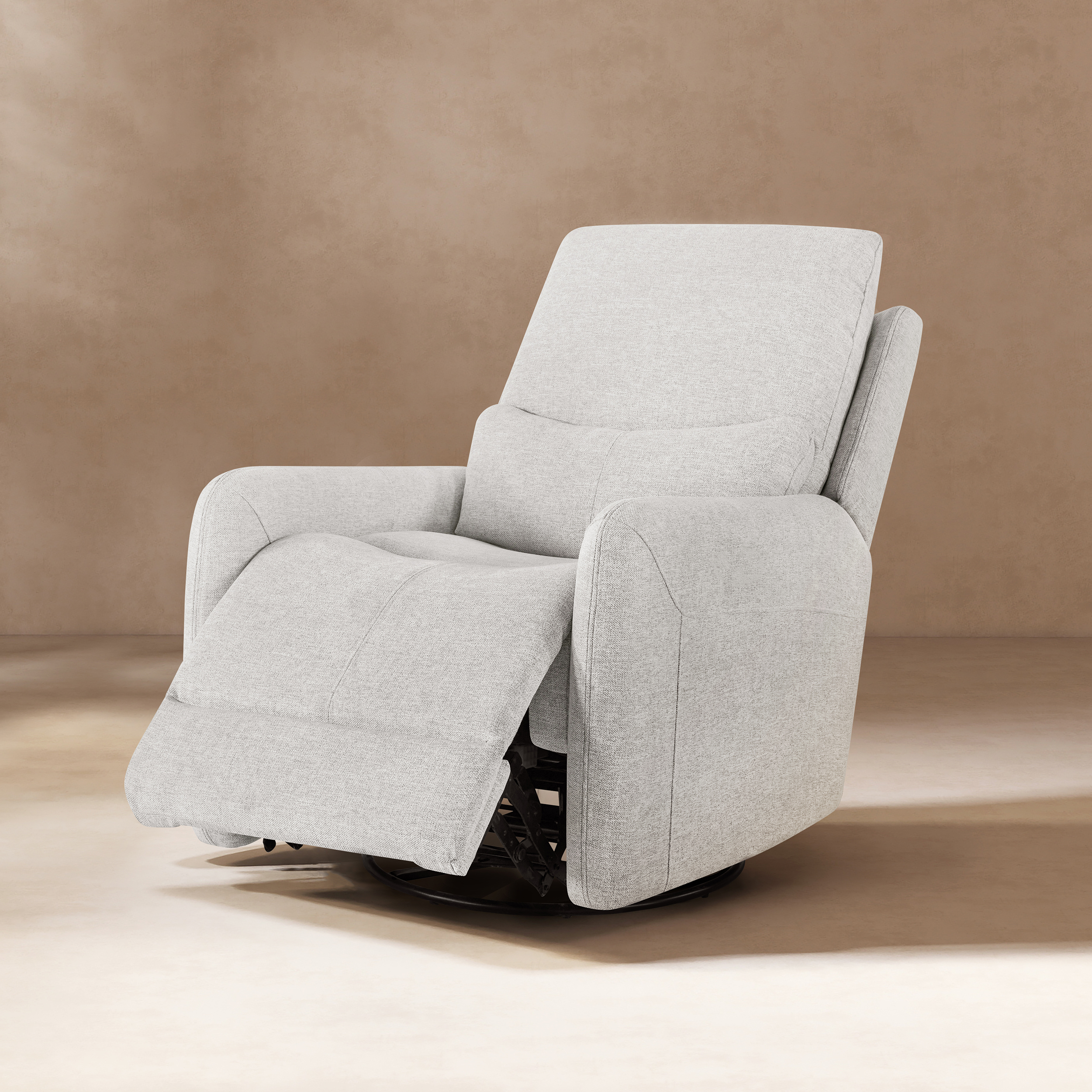 Dublin Swivel Power Recliner Arm Chair, Heathered Light Gray