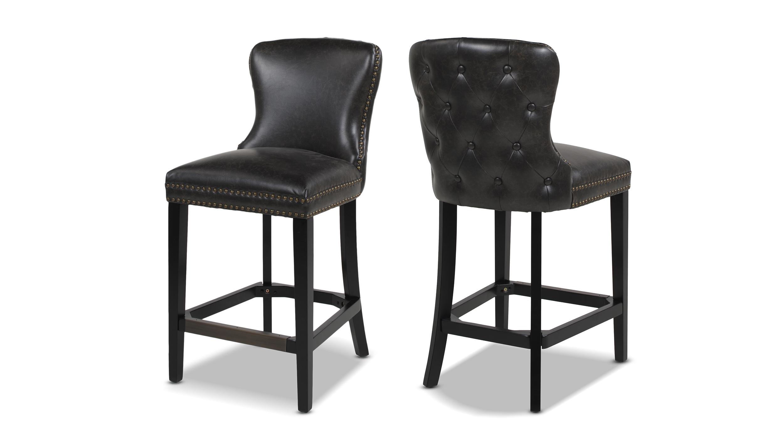 black tufted bar stools