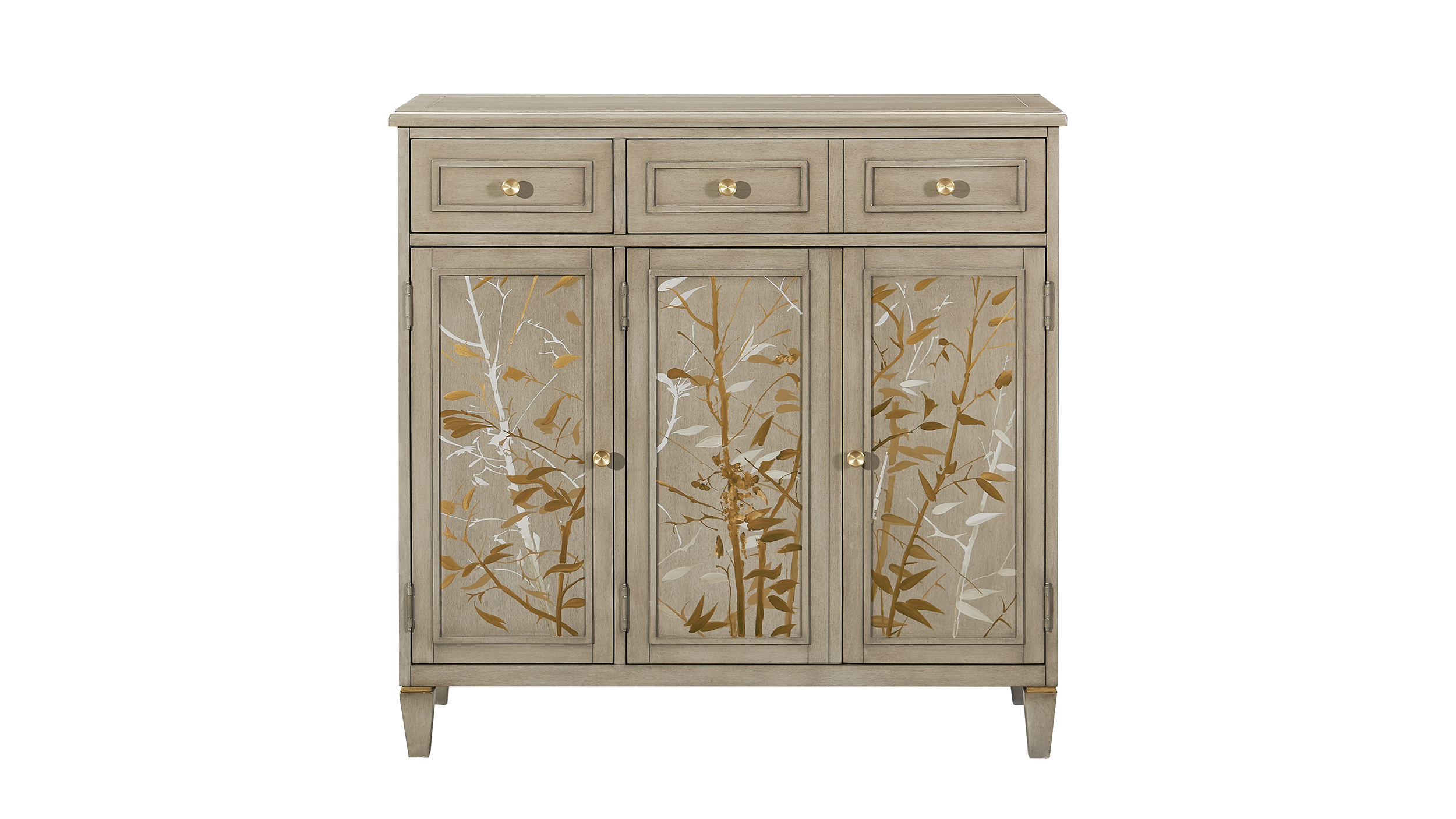 JENNIFER CHAMANDI x Drawerパンプス35 Dauphin Handpainted Entryway Storage Cabinet, Grey Cashmere
