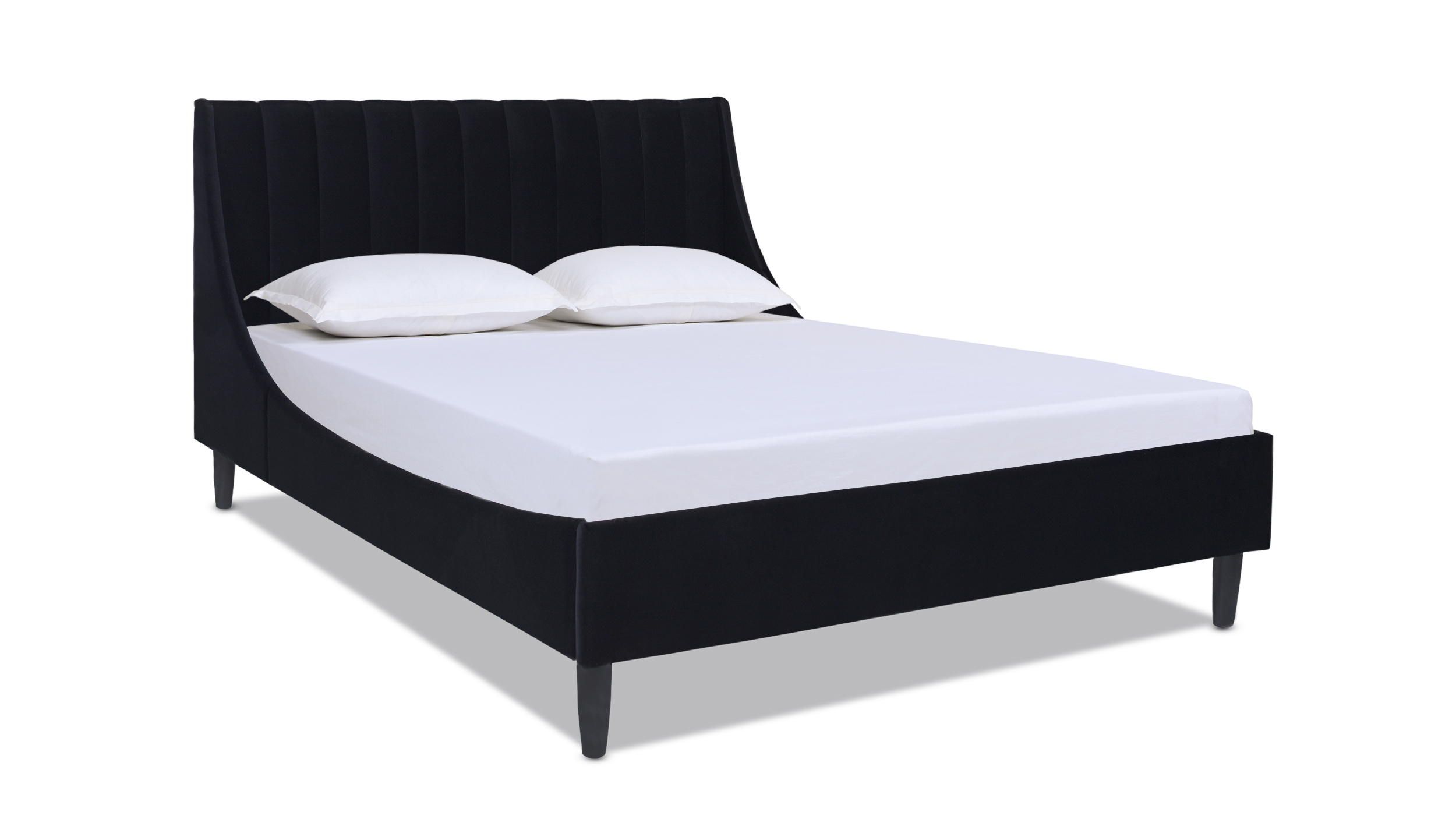 Aspen Vertical Tufted Headboard Platform Bed Set, Queen