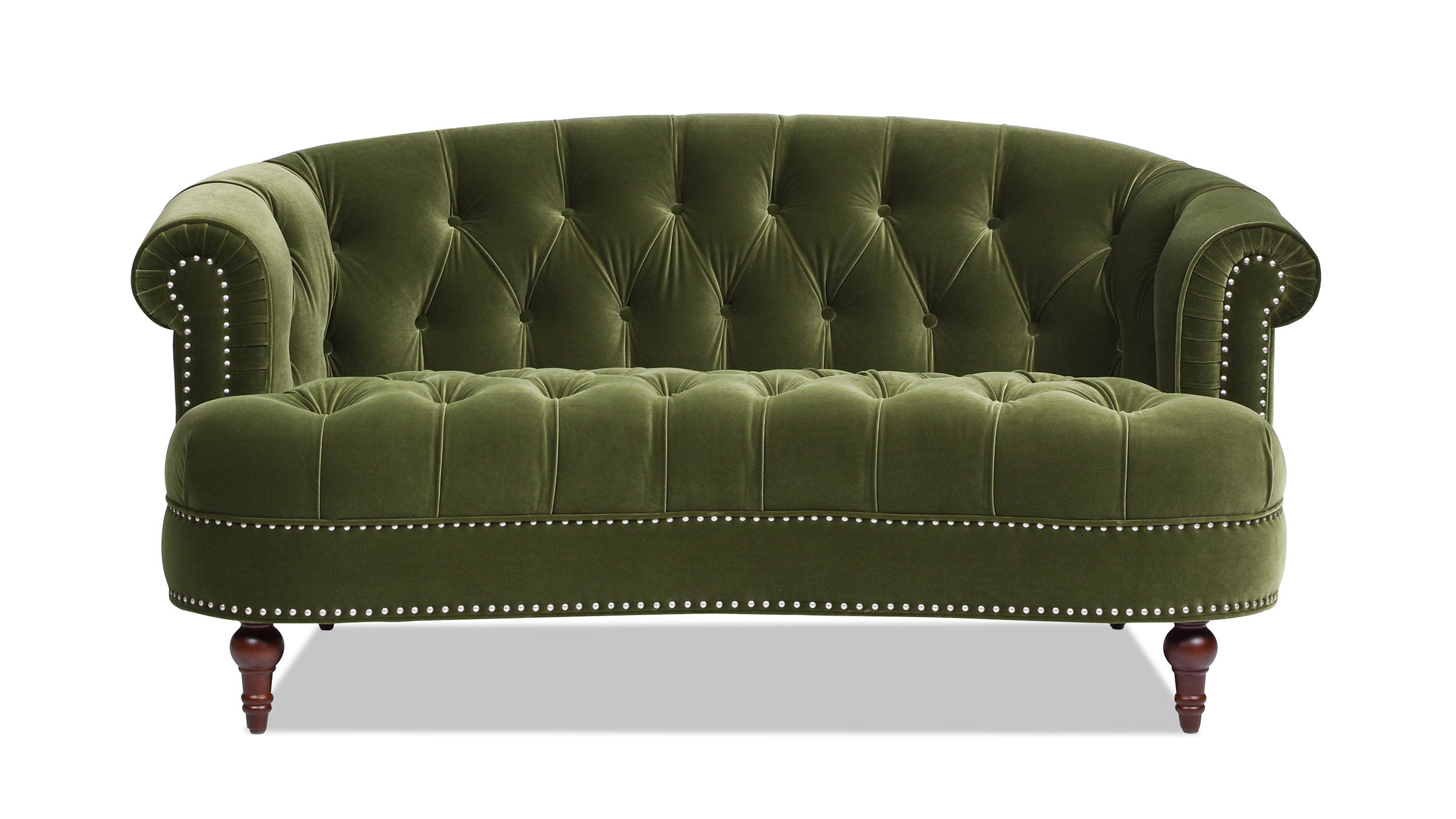 La Rosa Victorian Chesterfield Loveseat, Olive Green - Jennifer