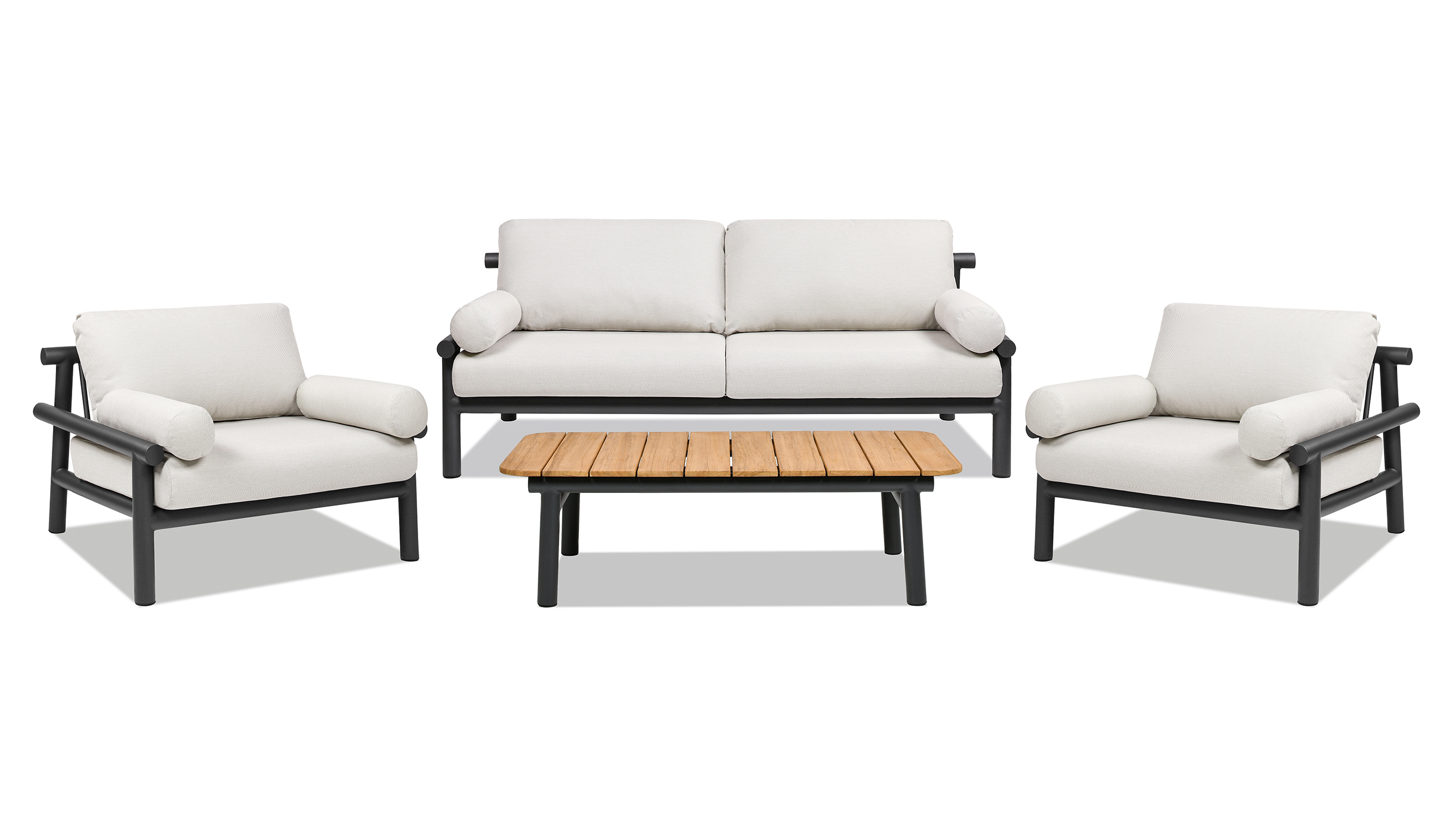 Zara 4pc Dowel Frame Bolster Patio Deep Seating Conversation