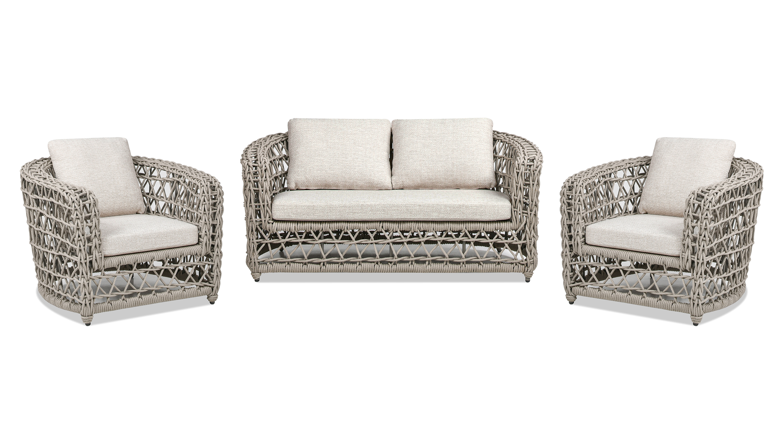 Everly 3pc Woven Frame Barrel Deep Seating Patio