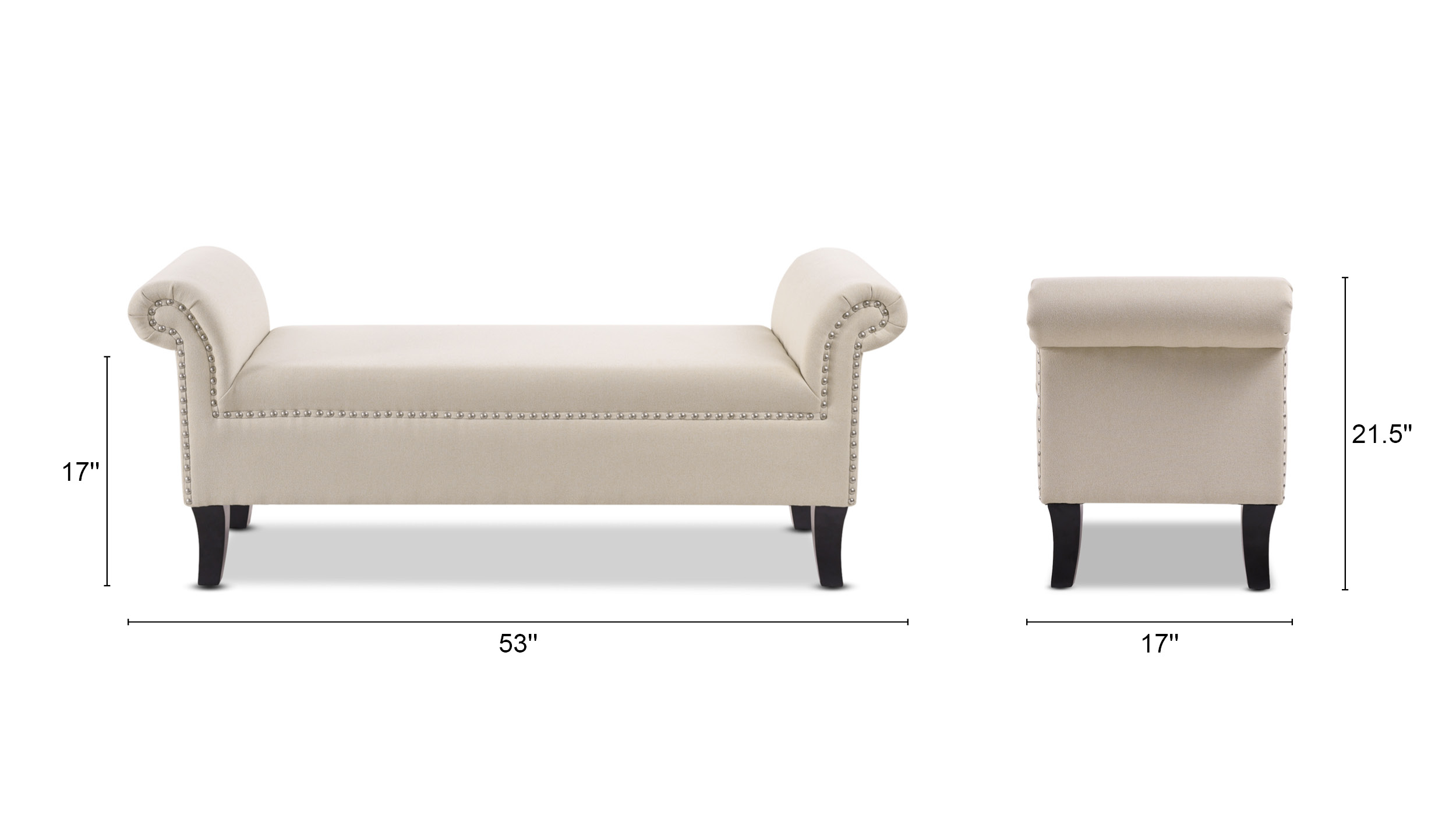 Kathy Roll Arm Entryway Accent Bench Kathy Roll Arm Entryway Accent Bench