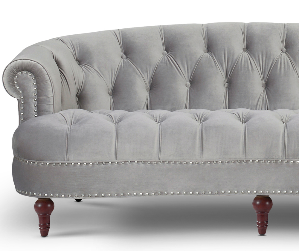 La Rosa Victorian Chesterfield Tufted Sofa, Opal Grey Jennifer Taylor