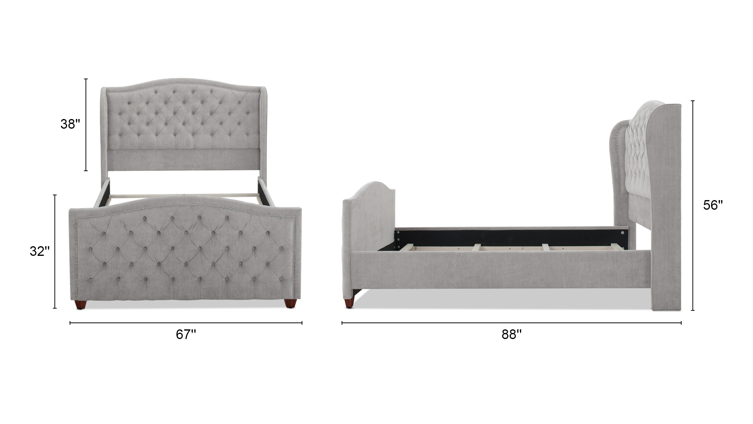 Marcella Tufted Wingback Upholstered Bed Marcella Tufted Wingback Upholstered Bed