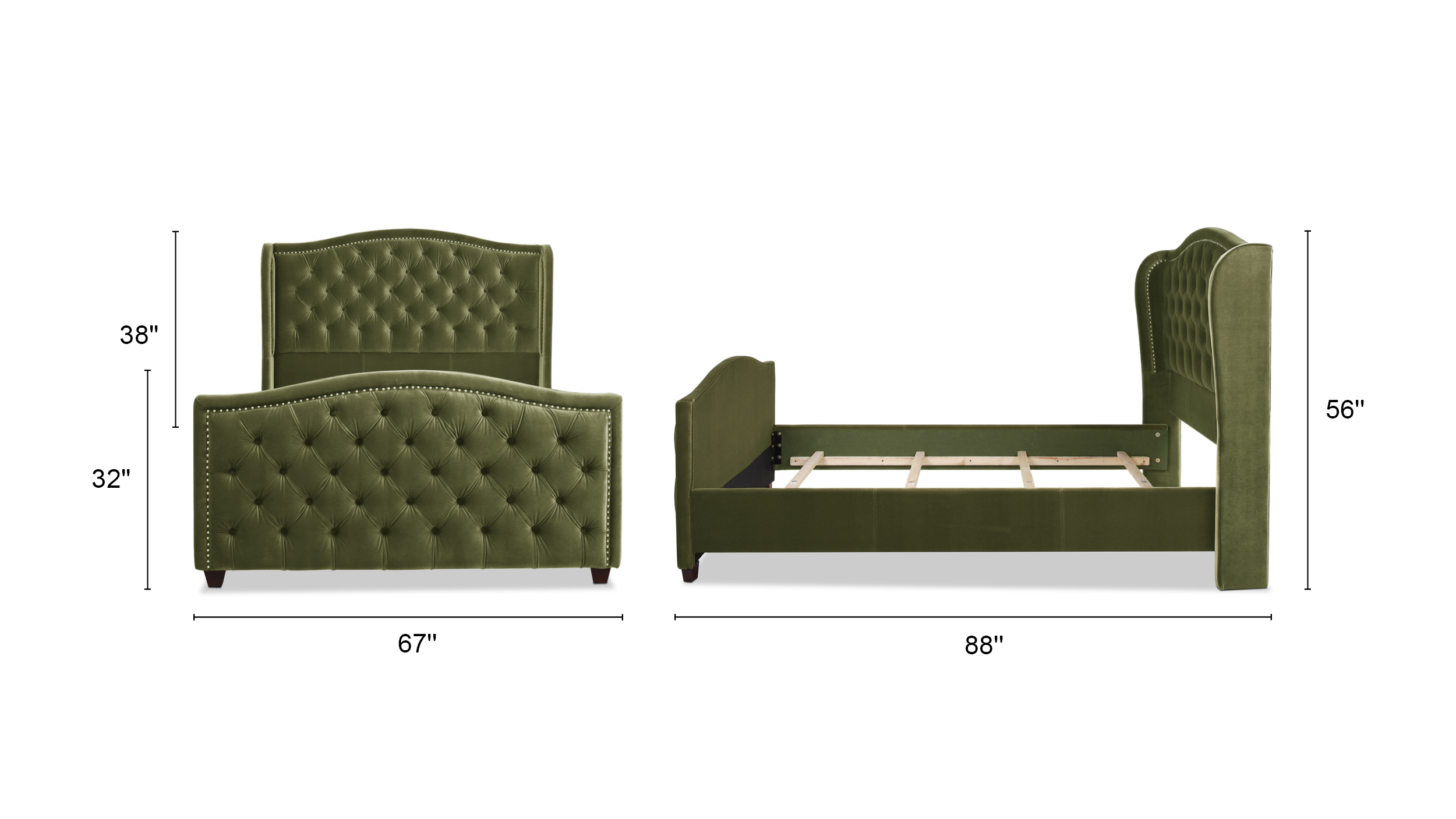 Marcella Tufted Wingback Upholstered Bed