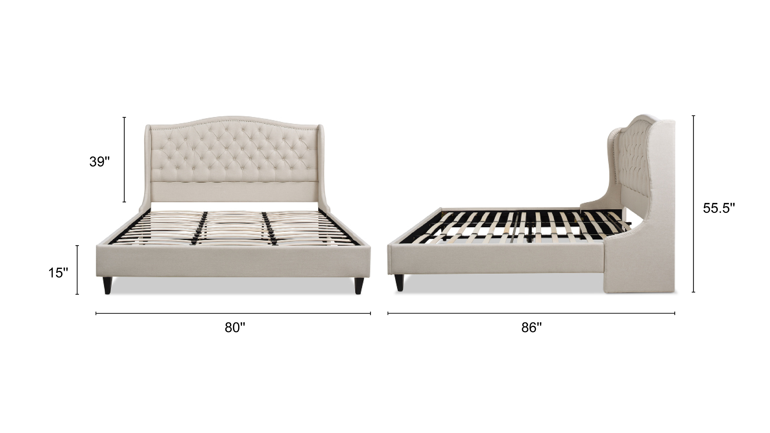 Coverley Tufted Wingback Platform Bed