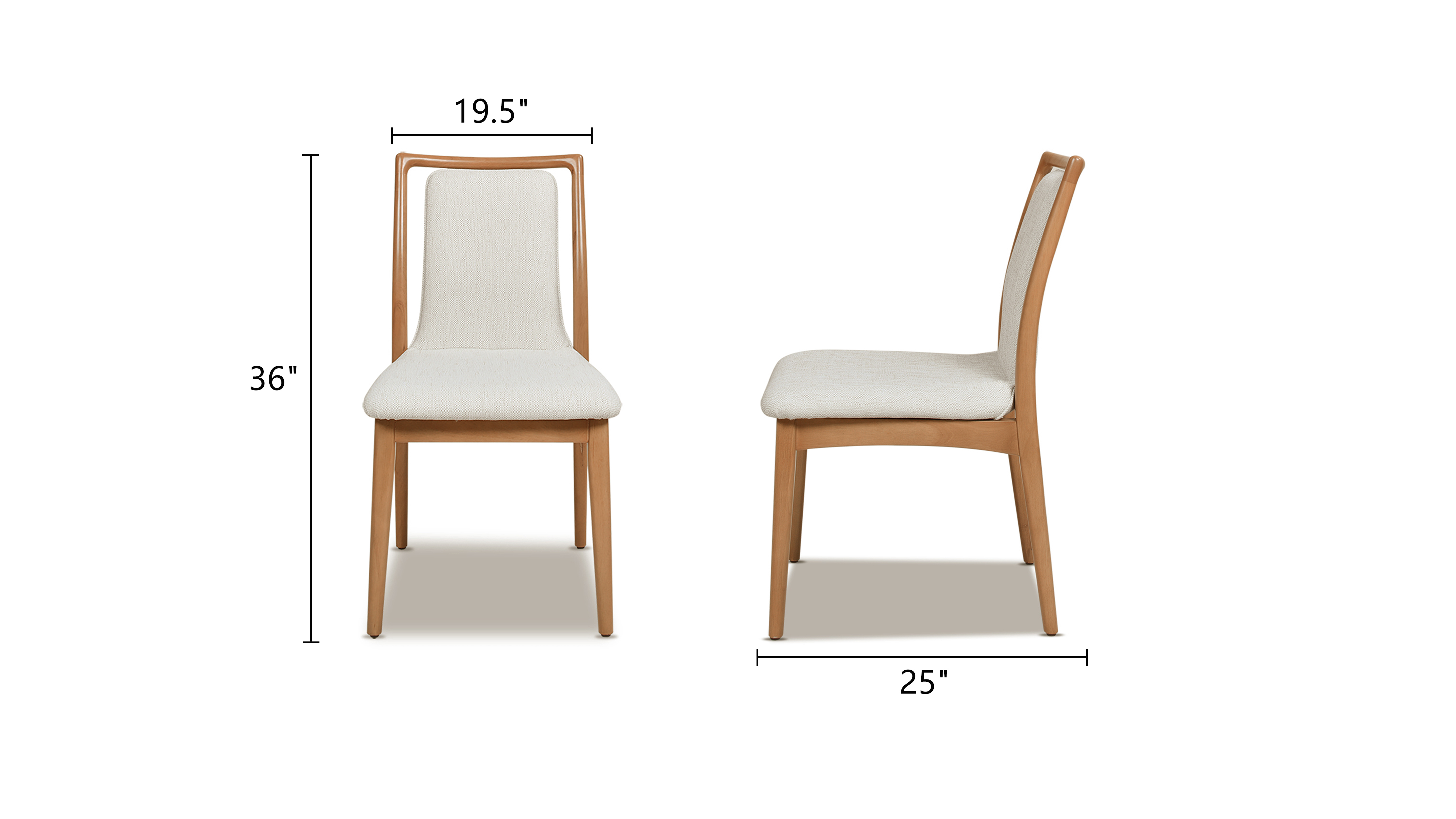 Scandi Upholstered Wood Dining Chait Set