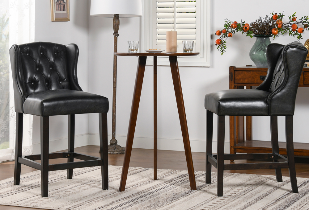 Richmond Armless Wingback Tufted Counter Height Bar Stool