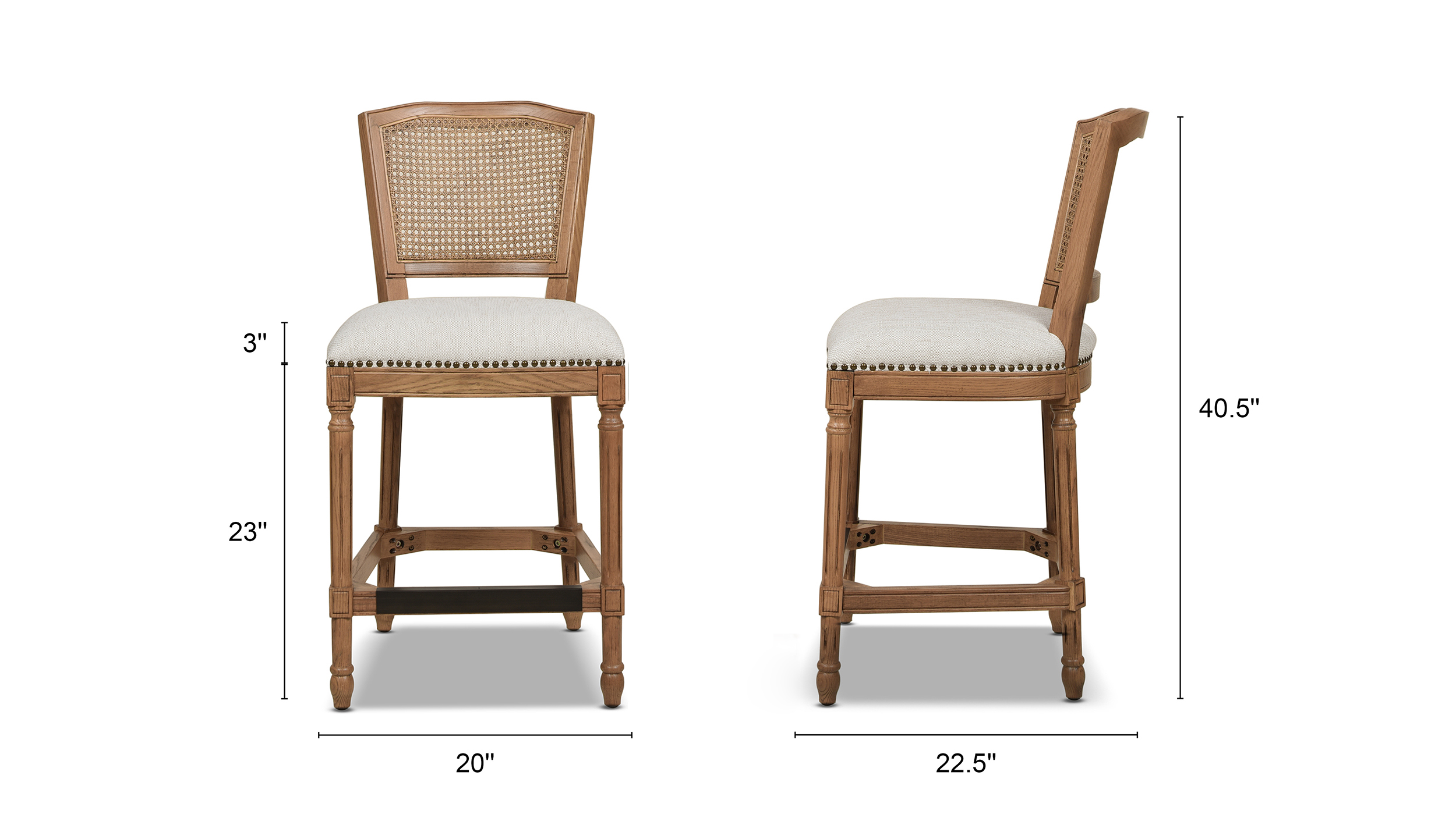 Triomphe Rattan Wicker High Back Armless Counter Bar Stool