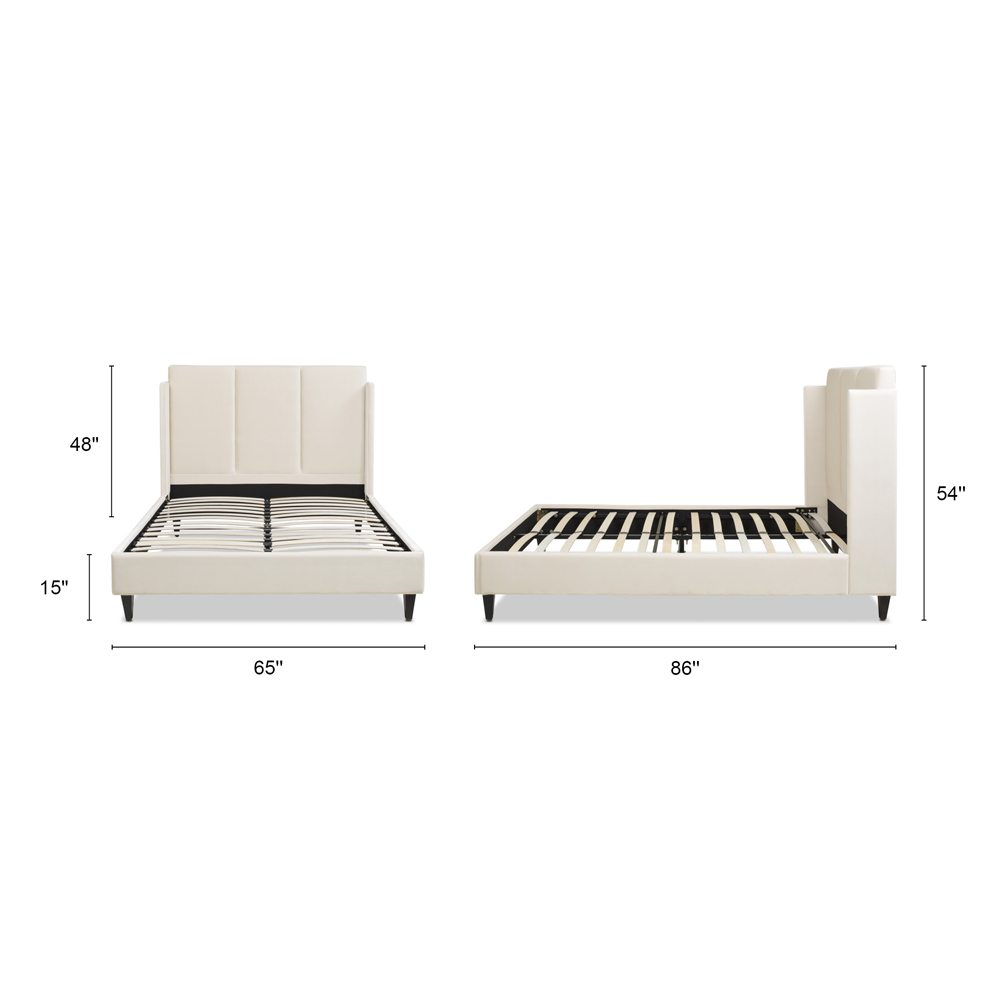 Adonis Tall Wingback Queen Platform Bed Frame