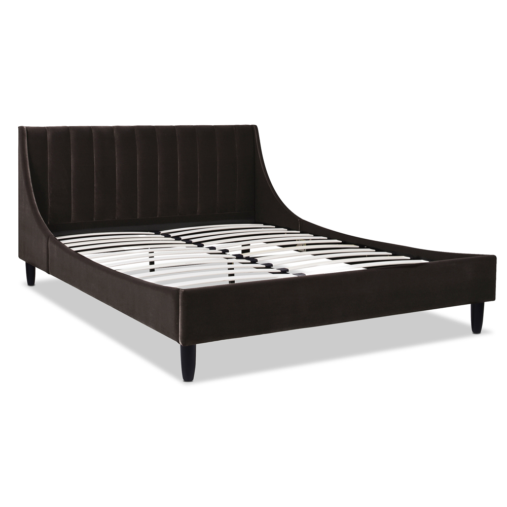 Aspen Vertical Tufted Headboard Platform Bed Set, Queen, Deep