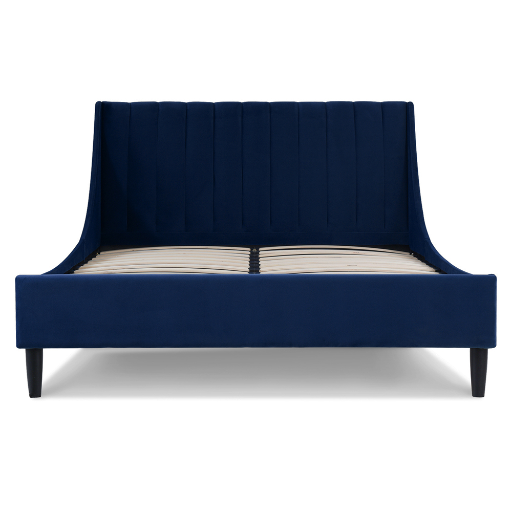 Aspen Upholstered Platform Bed, Queen, Navy Blue