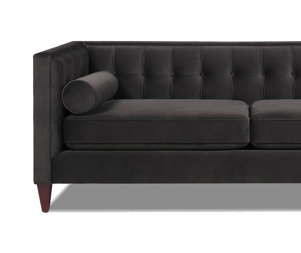 Jack Tuxedo Sofa, Dark Charcoal Grey
