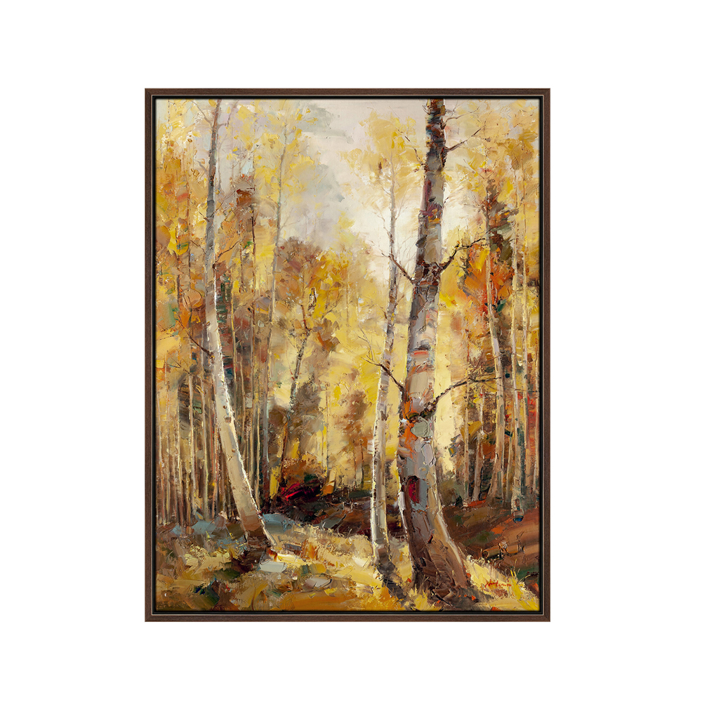 Golden Aspen 1 50x38 Framed Abstract Landscape Giclee Art Print