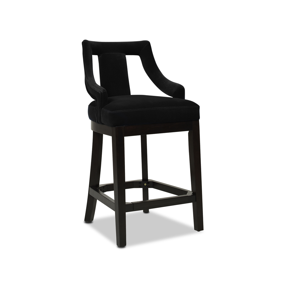 Hollywood Upholstered High Back Counter Height Bar Stool