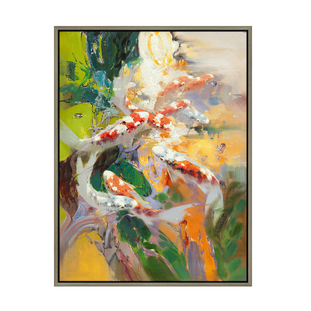 Koi 1 50x38 Framed Abstract Koi Fish Giclee Art Print