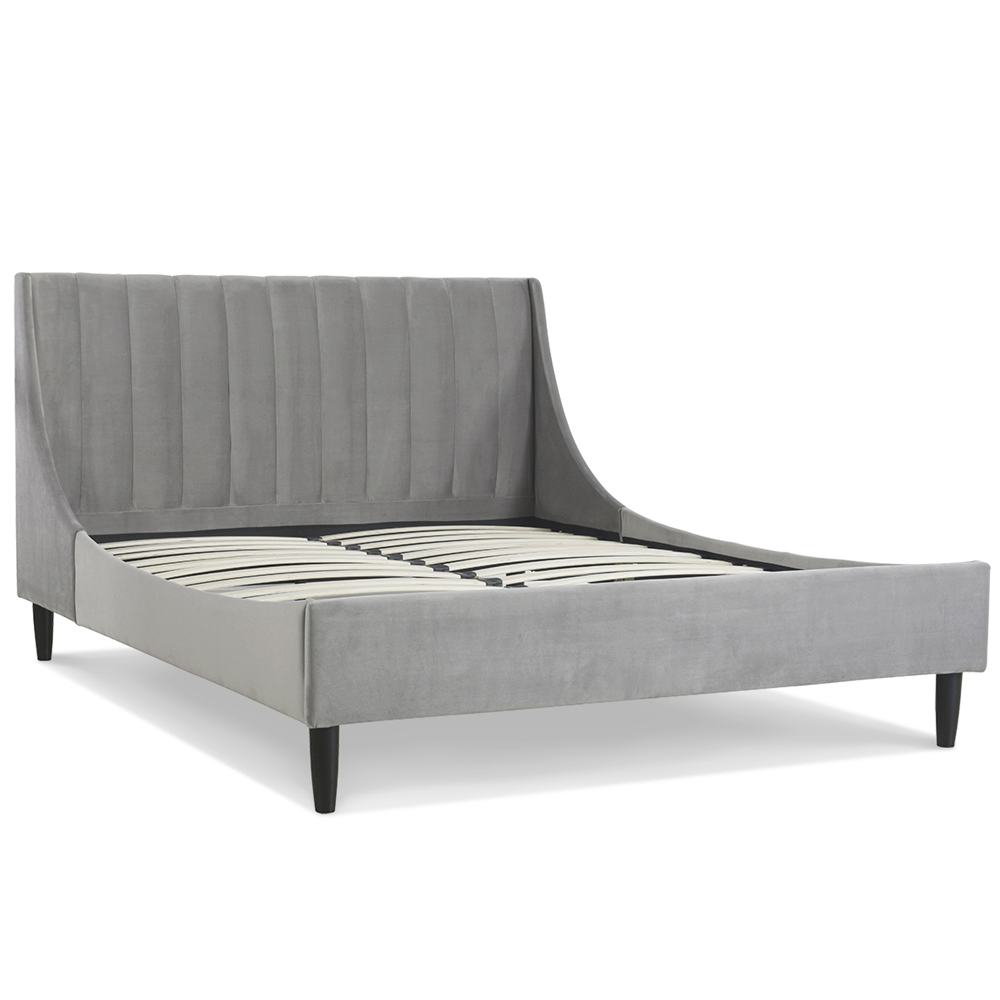 Aspen Upholstered Platform Bed, Queen, Opal Grey