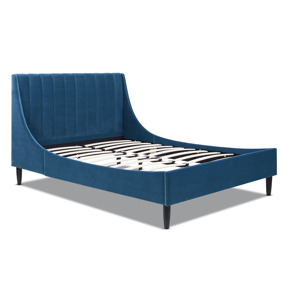 Aspen Upholstered Platform Bed, Queen, Satin Teal