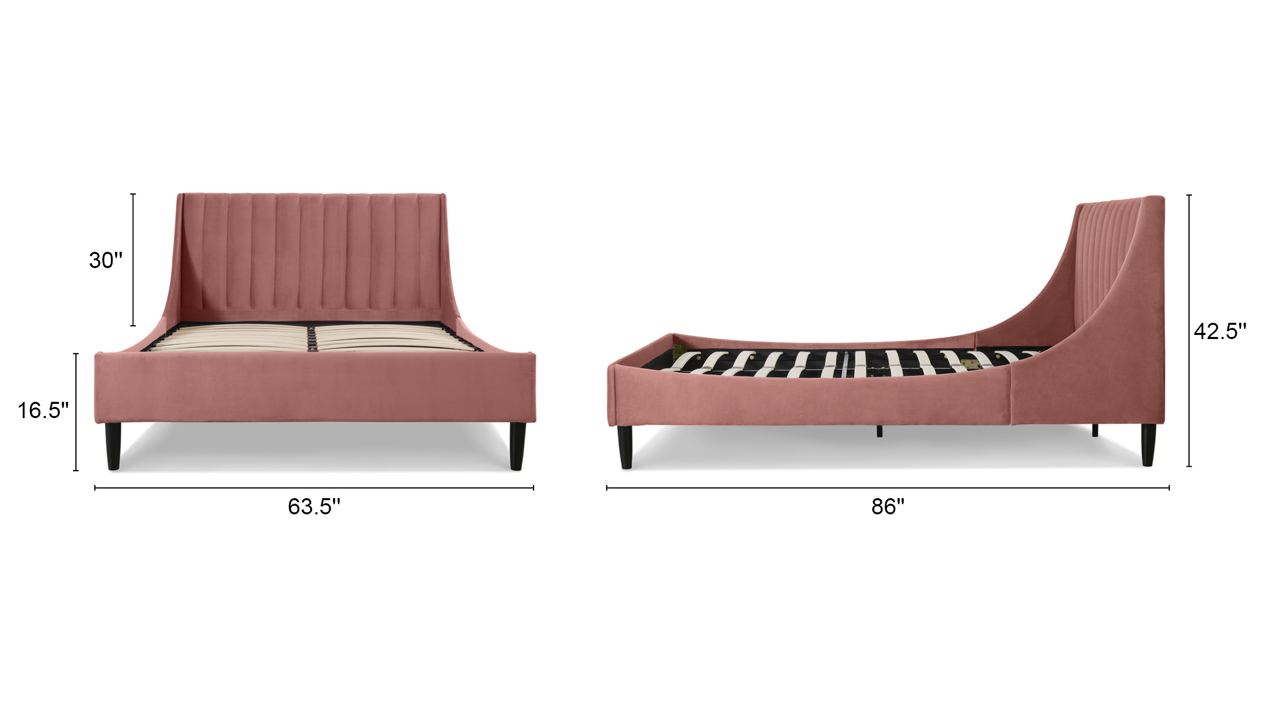 Aspen Upholstered Platform Bed