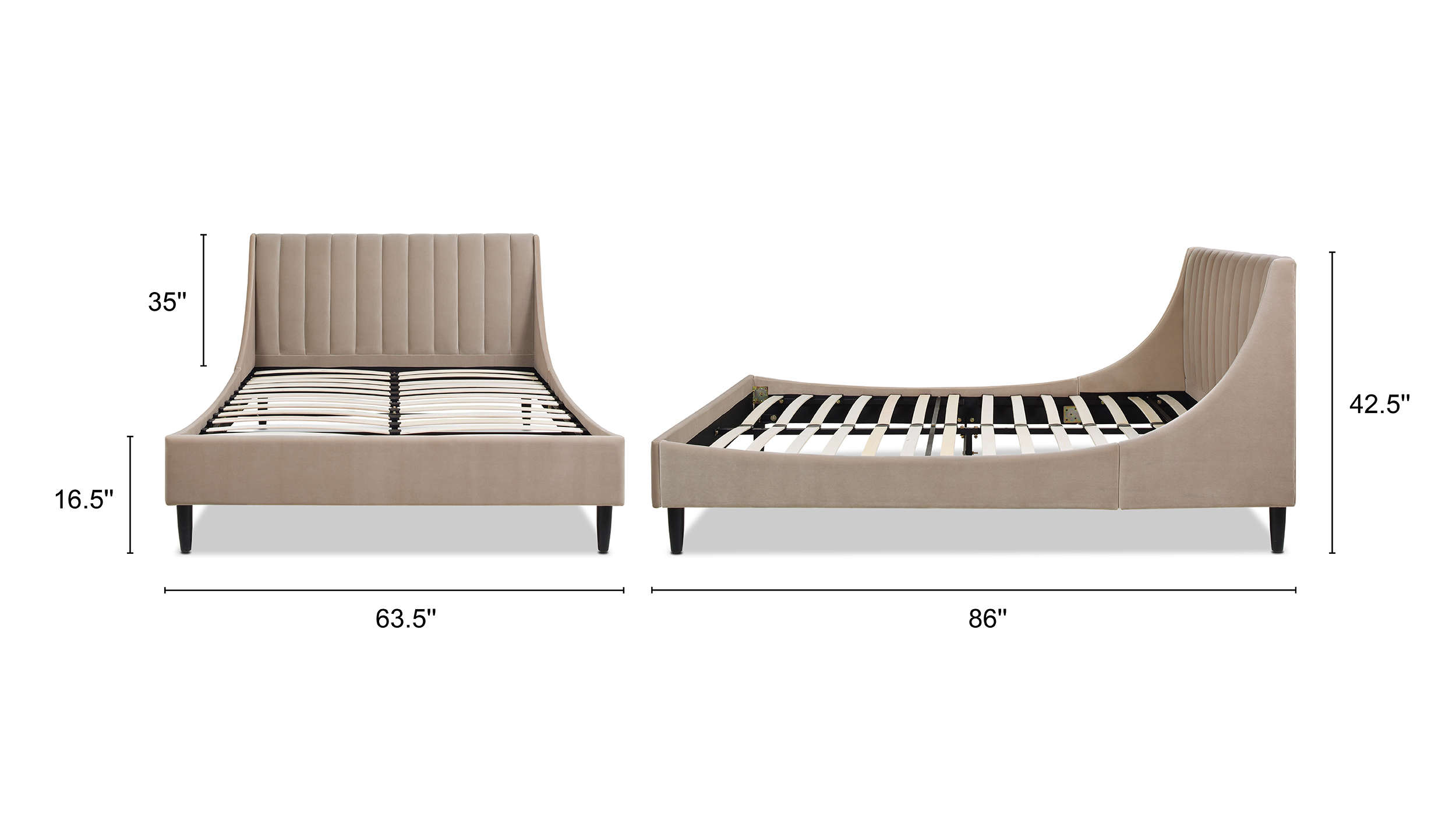 Aspen Upholstered Platform Bed