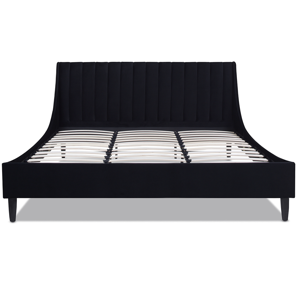 Aspen Vertical Tufted Headboard Platform Bed Set, King, Anthracite