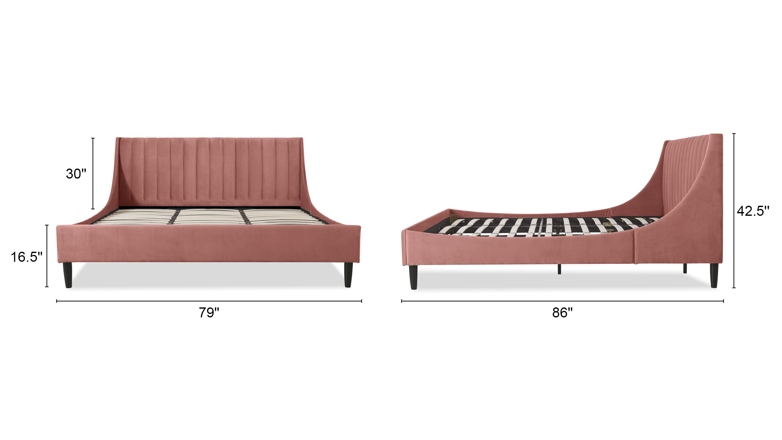 Aspen Upholstered Platform Bed