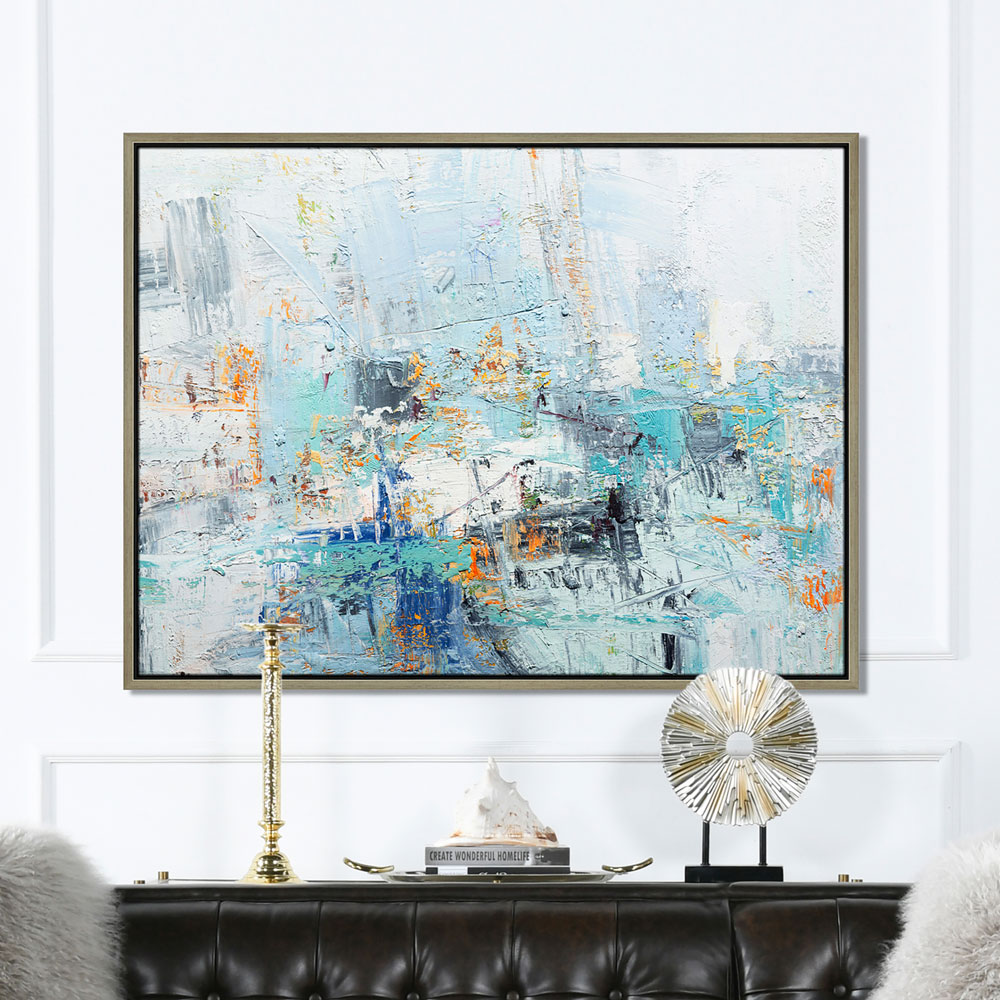 Escape 1 50x38 Abstract One-of-a-Kind Original Art Oil Painting with Frame