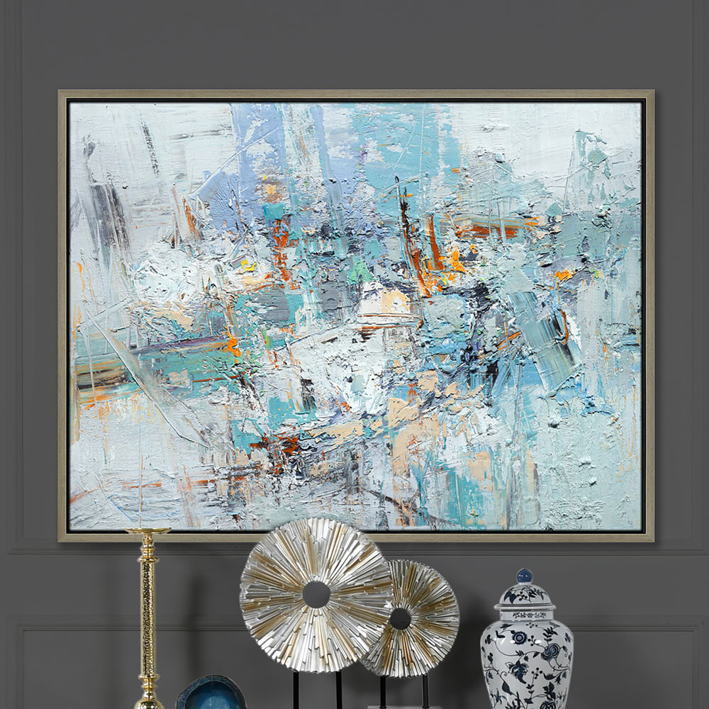 Escape 2 50x38 Abstract One-of-a-Kind Original Art Oil Painting with Frame