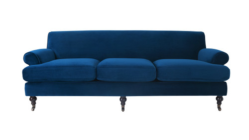 Alana Lawson Three-Cushion Tight Back Sofa, Navy Blue