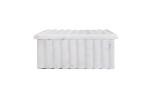 MARBLE BOX WITH LID - Ecru