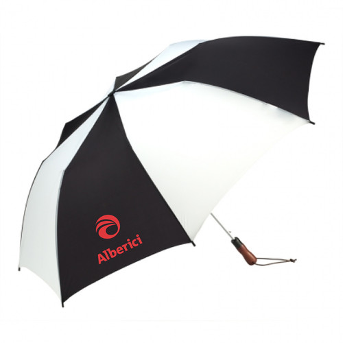 RainEssentials® Auto Open Jumbo Compact Umbrella with Wood Grip (STOCK)