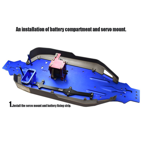 Battery Tray (Carbon Fiber) + Servo Mount - Compatible w/ Traxxas Sledge