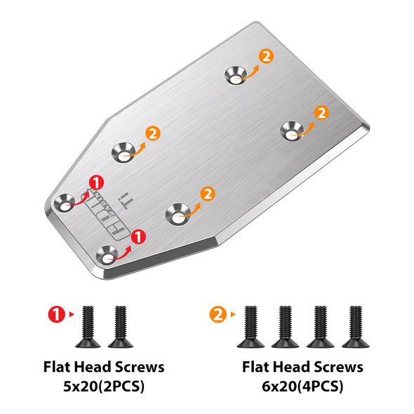 Rear Chassis Skid Plate (5mm Titanium) - Compatible w/ LOSI 1/5 5IVE-TE 3.0