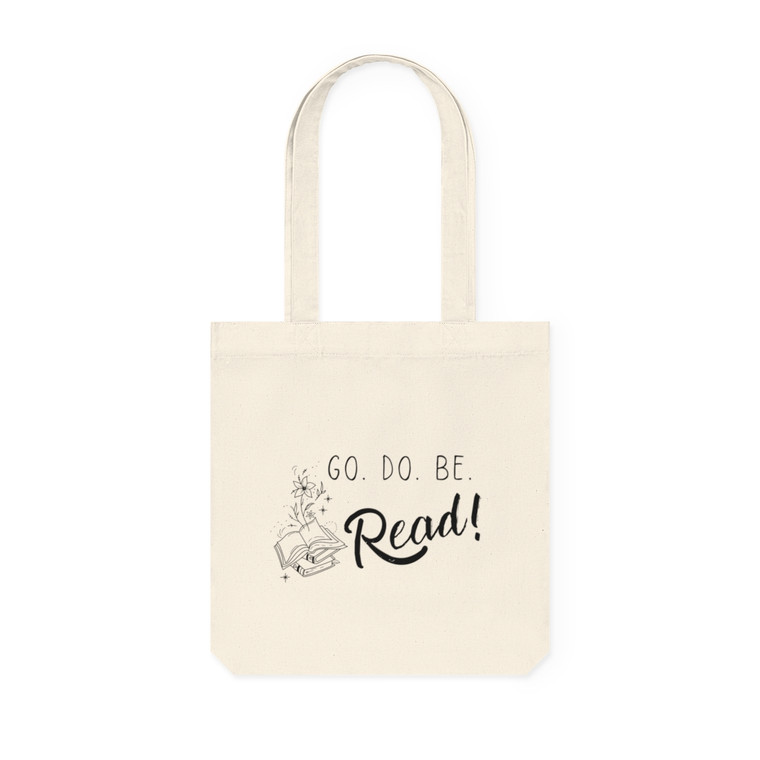 Go. Do. Be. Read! Woven Tote Bag